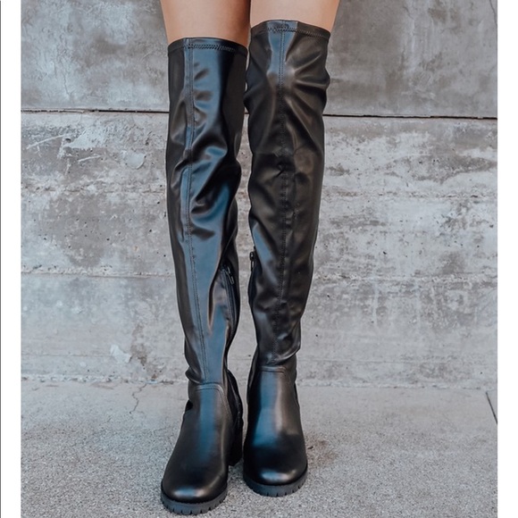 NEW WITH BOX Lulus Over the Knee Boots in Black - Picture 2 of 10